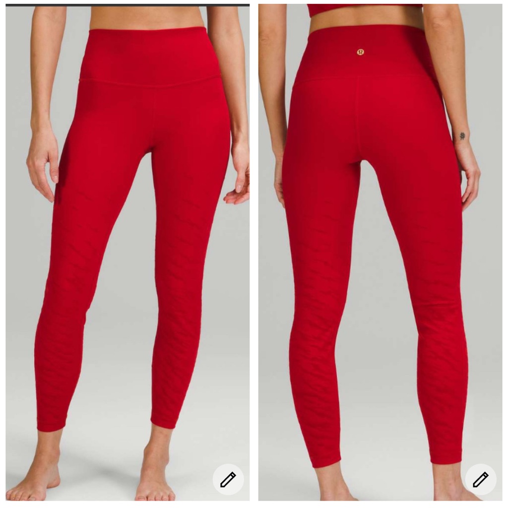Lululemon Lunar New Year 2023 Wunder Under Hr Legging 25” Dark Red Size 4 Euc